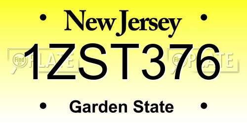 1ZST376 New Jersey License Plate