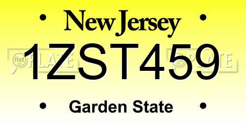 1ZST459 New Jersey License Plate