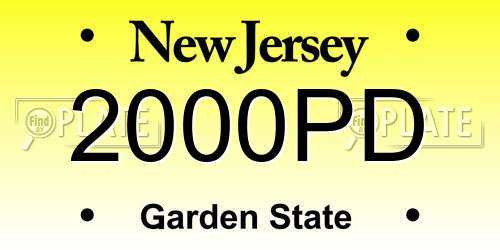 2000PD New Jersey License Plate