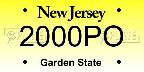 2000PO New Jersey License Plate