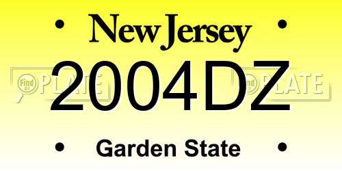 2004DZ New Jersey License Plate