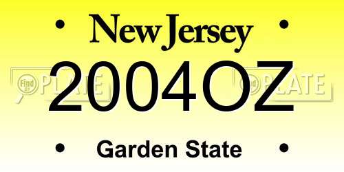 2004OZ New Jersey License Plate
