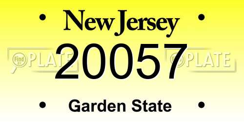 20057 New Jersey License Plate