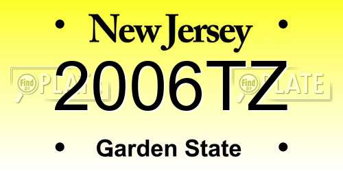 2006TZ New Jersey License Plate