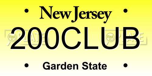 200CLUB New Jersey License Plate