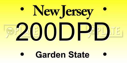 200DPD New Jersey License Plate