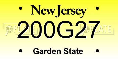 200G27 New Jersey License Plate