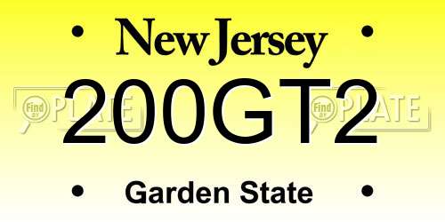 200GT2 New Jersey License Plate