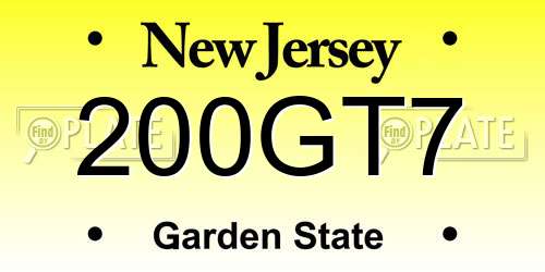 200GT7 New Jersey License Plate