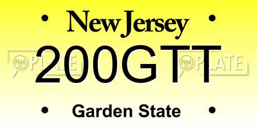200GTT New Jersey License Plate
