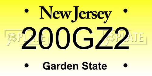 200GZ2 New Jersey License Plate