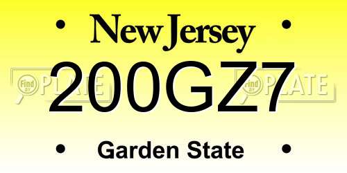 200GZ7 New Jersey License Plate
