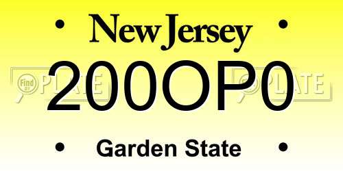 200OP0 New Jersey License Plate