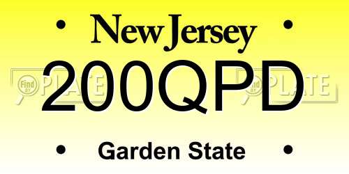 200QPD New Jersey License Plate