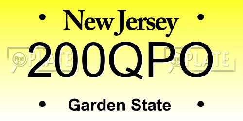 200QPO New Jersey License Plate