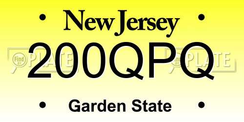 200QPQ New Jersey License Plate