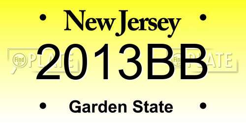 2013BB New Jersey License Plate