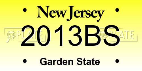 2013BS New Jersey License Plate
