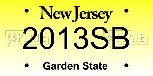 2013SB New Jersey License Plate