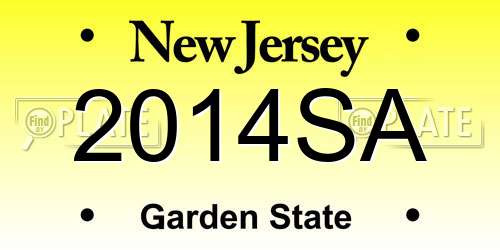 2014SA New Jersey License Plate