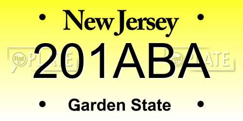 201ABA New Jersey License Plate