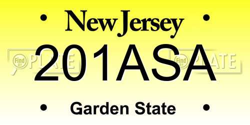 201ASA New Jersey License Plate