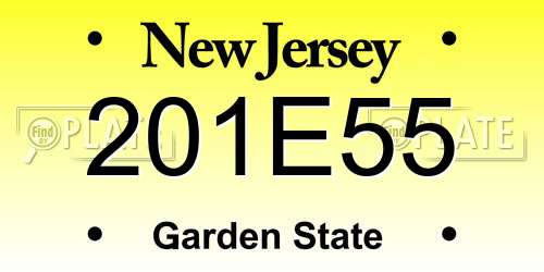 201E55 New Jersey License Plate