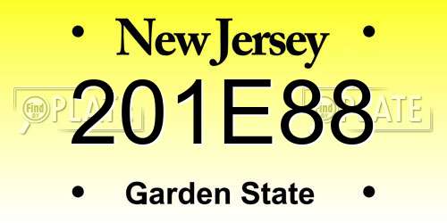 201E88 New Jersey License Plate