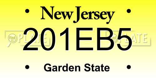 201EB5 New Jersey License Plate