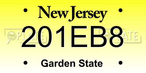 201EB8 New Jersey License Plate