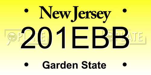 201EBB New Jersey License Plate