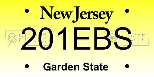 201EBS New Jersey License Plate