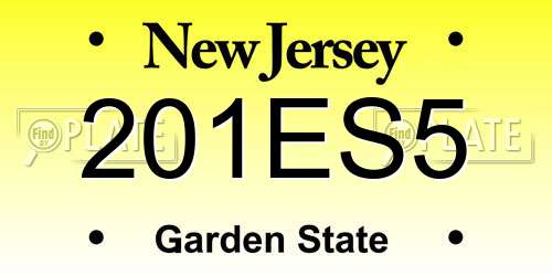 201ES5 New Jersey License Plate