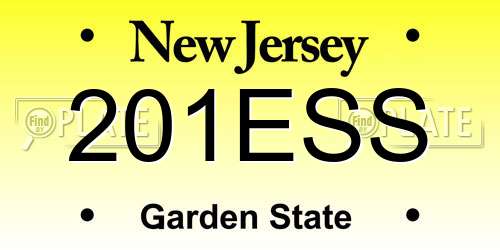 201ESS New Jersey License Plate
