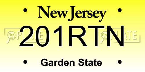 201RTN New Jersey License Plate