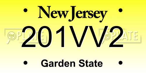 201VV2 New Jersey License Plate