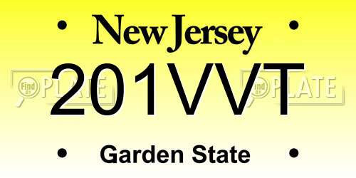 201VVT New Jersey License Plate