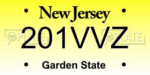 201VVZ New Jersey License Plate