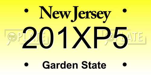201XP5 New Jersey License Plate