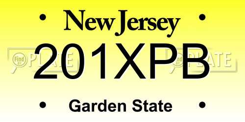 201XPB New Jersey License Plate