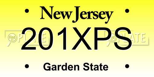 201XPS New Jersey License Plate