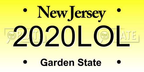 2020LOL New Jersey License Plate