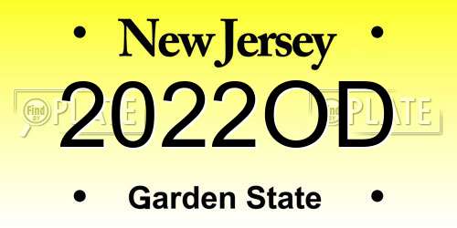 2022OD New Jersey License Plate