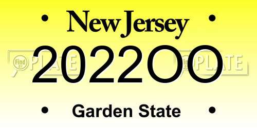 2022OO New Jersey License Plate