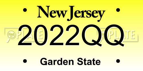 2022QQ New Jersey License Plate
