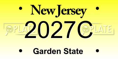 2027C New Jersey License Plate