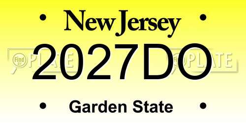 2027DO New Jersey License Plate