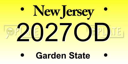 2027OD New Jersey License Plate