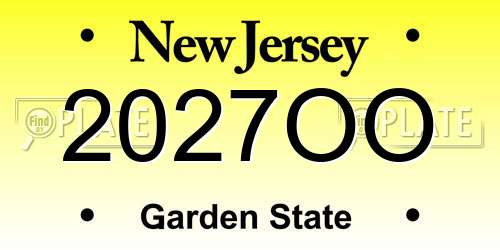 2027OO New Jersey License Plate