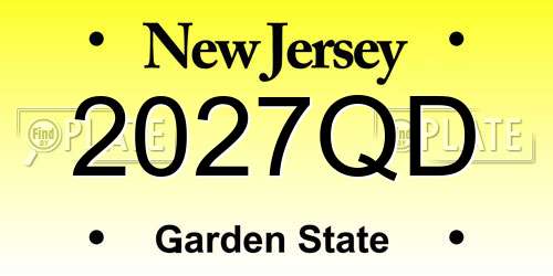2027QD New Jersey License Plate